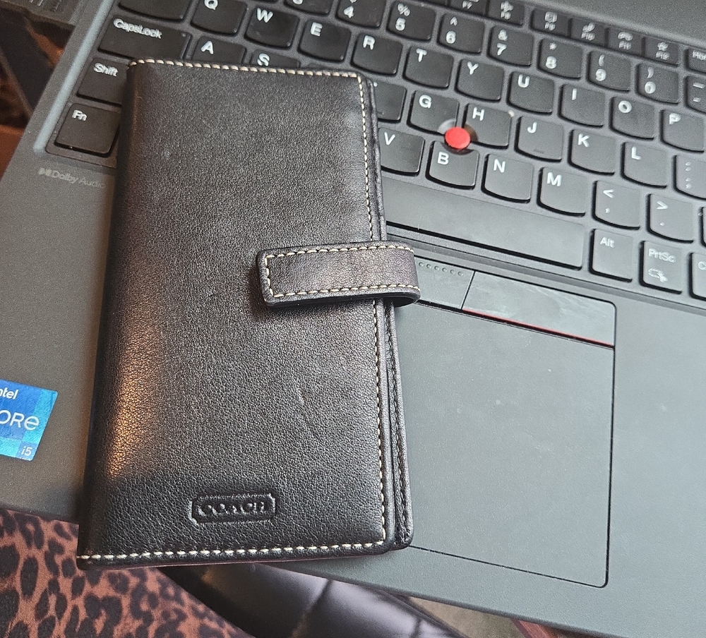 Coach Brown Leather Snap-Closure Phone Wallet Case